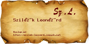 Szilák Leonárd névjegykártya